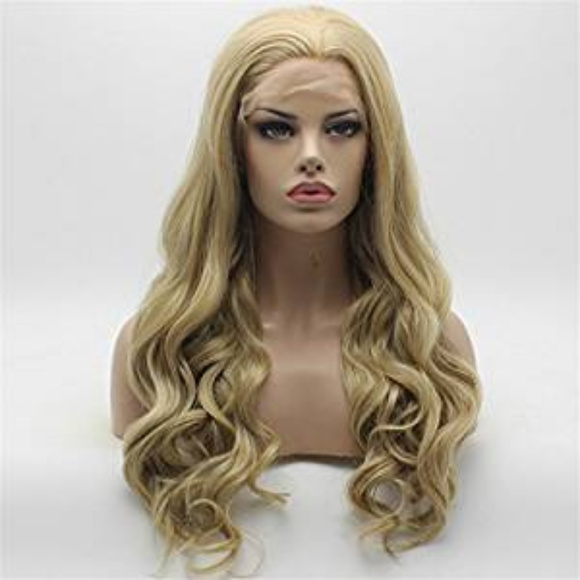 Ash Blonde Light Blonde Mix Lace Front Wig 22 inch main image 4