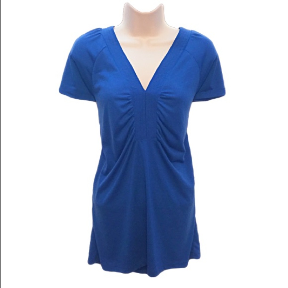 Blue Short Sleeve Top Blouse