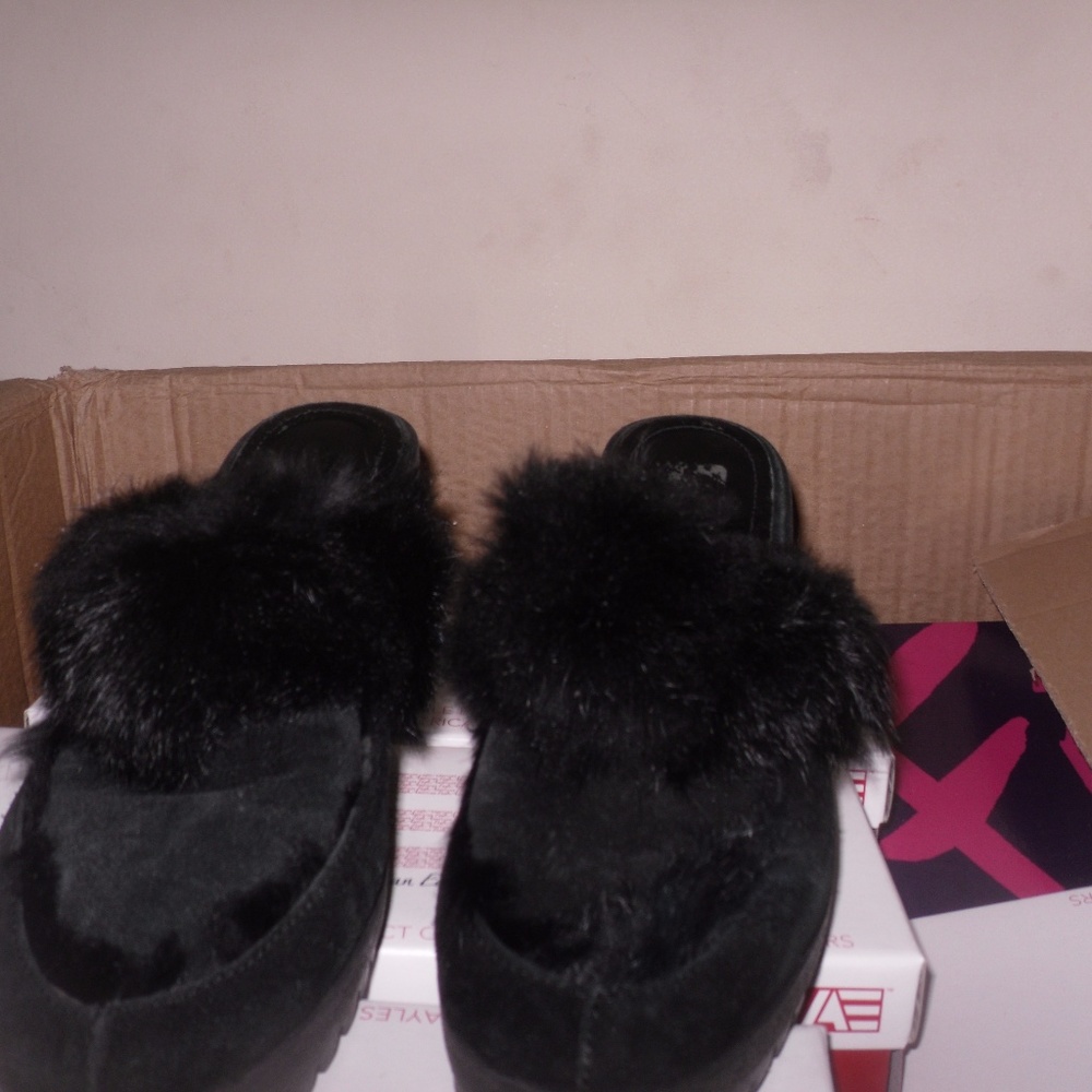coach leather and fur shoes