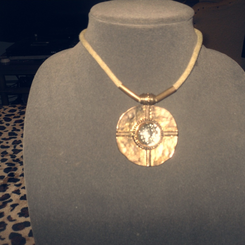 beautiful necklace with precious stone