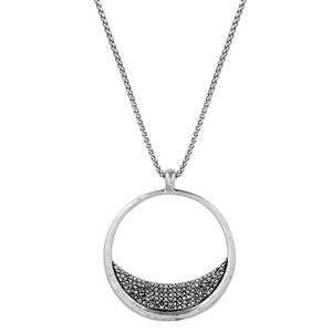 Pave Dream Half-Circle Pendant Necklace