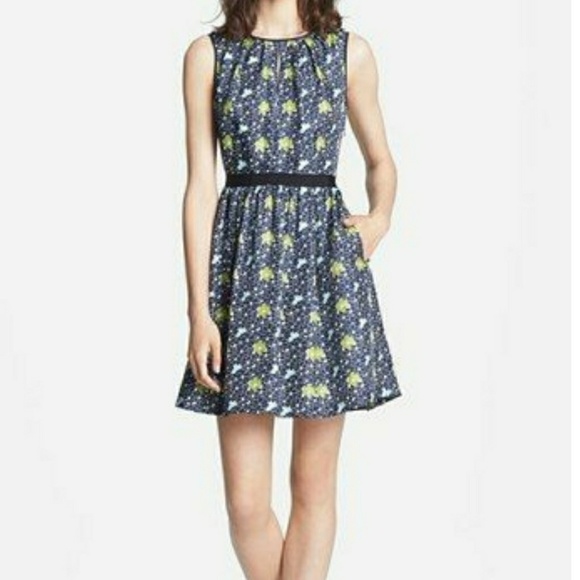 Miss Wu Fall Packed Floral Silk Dress Size 0 D.J - Picture 1 of 5