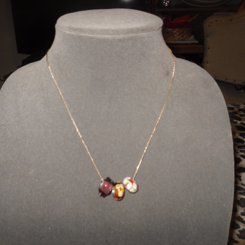 gold fill necklace with precious spacer beads