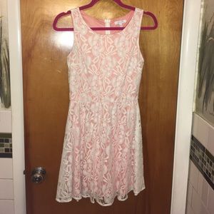 White and peach lacy dress