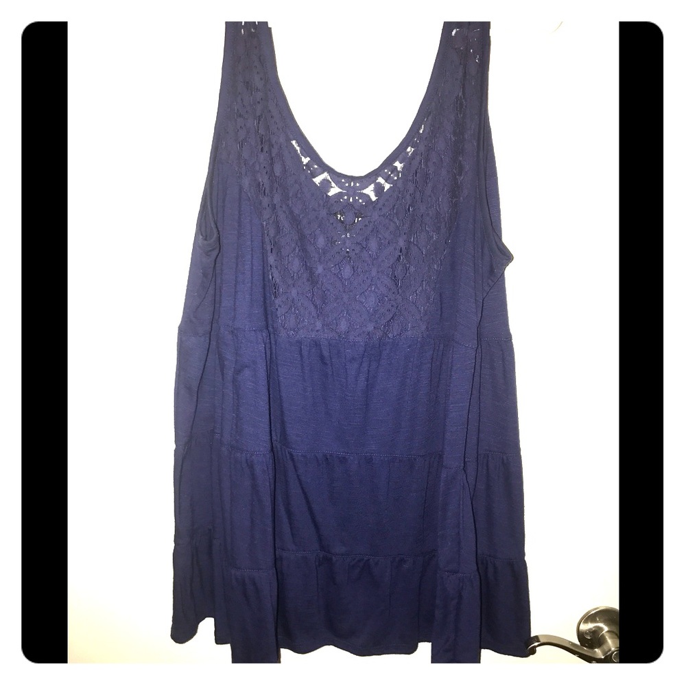 Blue lace top