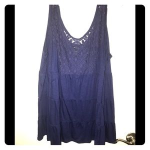 Blue lace top