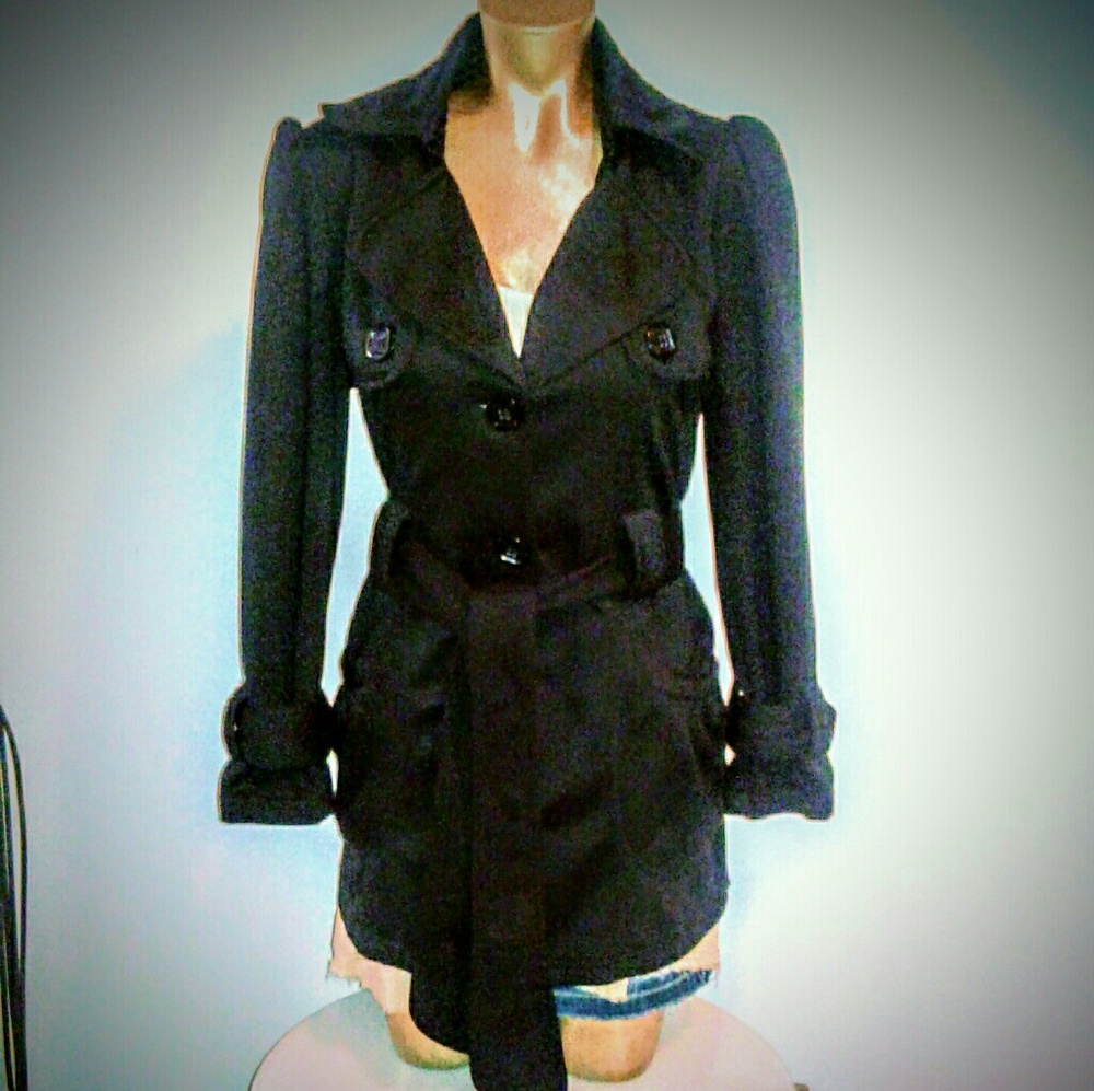 Frida G soft felt black Pea Coat. Medium