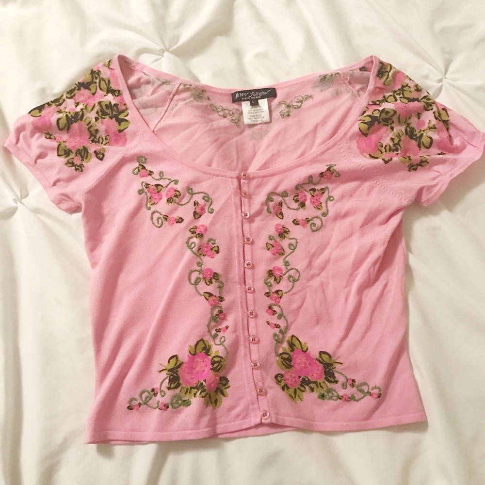 Vintage Betsey Johnson Short Sleeve Button Up