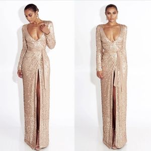 JLUXlabel Glory Gold Long Sleeve Gown