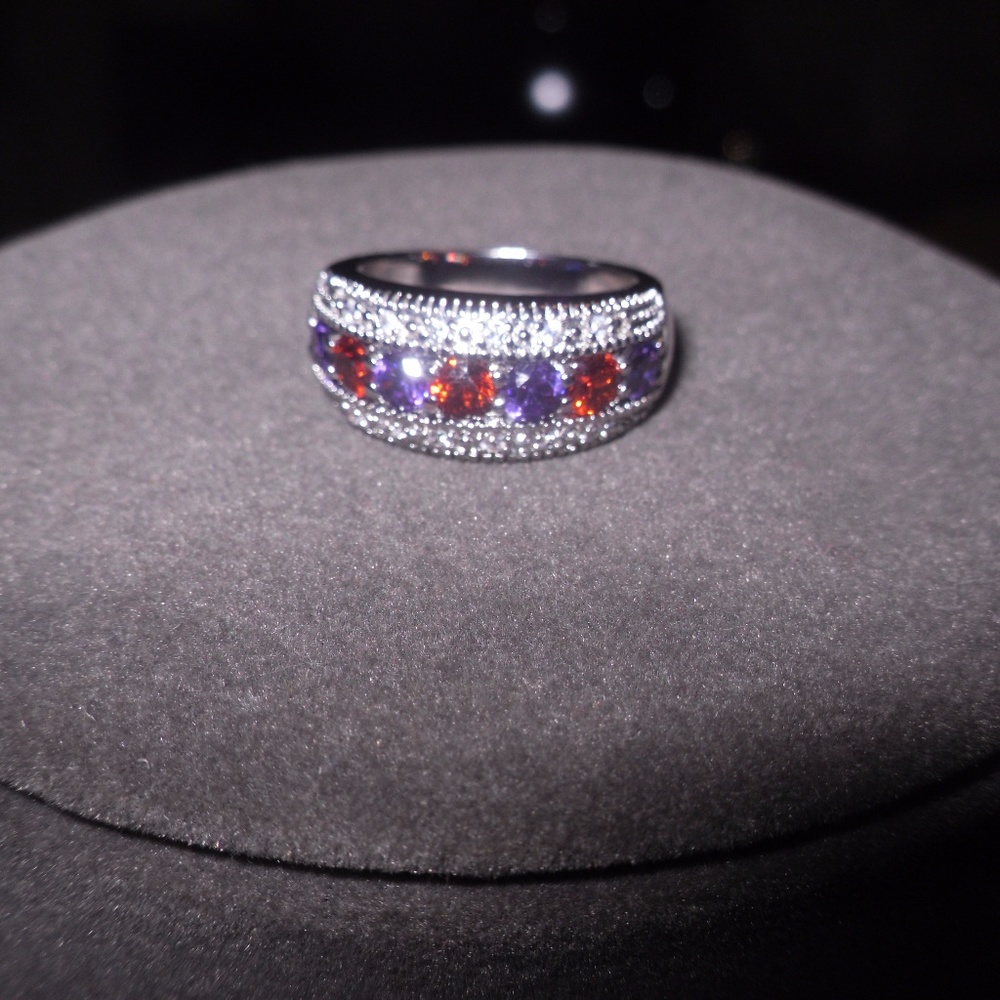 925 sterling silver multy color ring 8.5