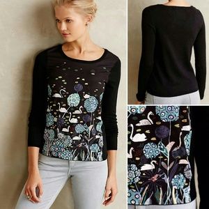 Anthropologie Swan Tableau Pullover