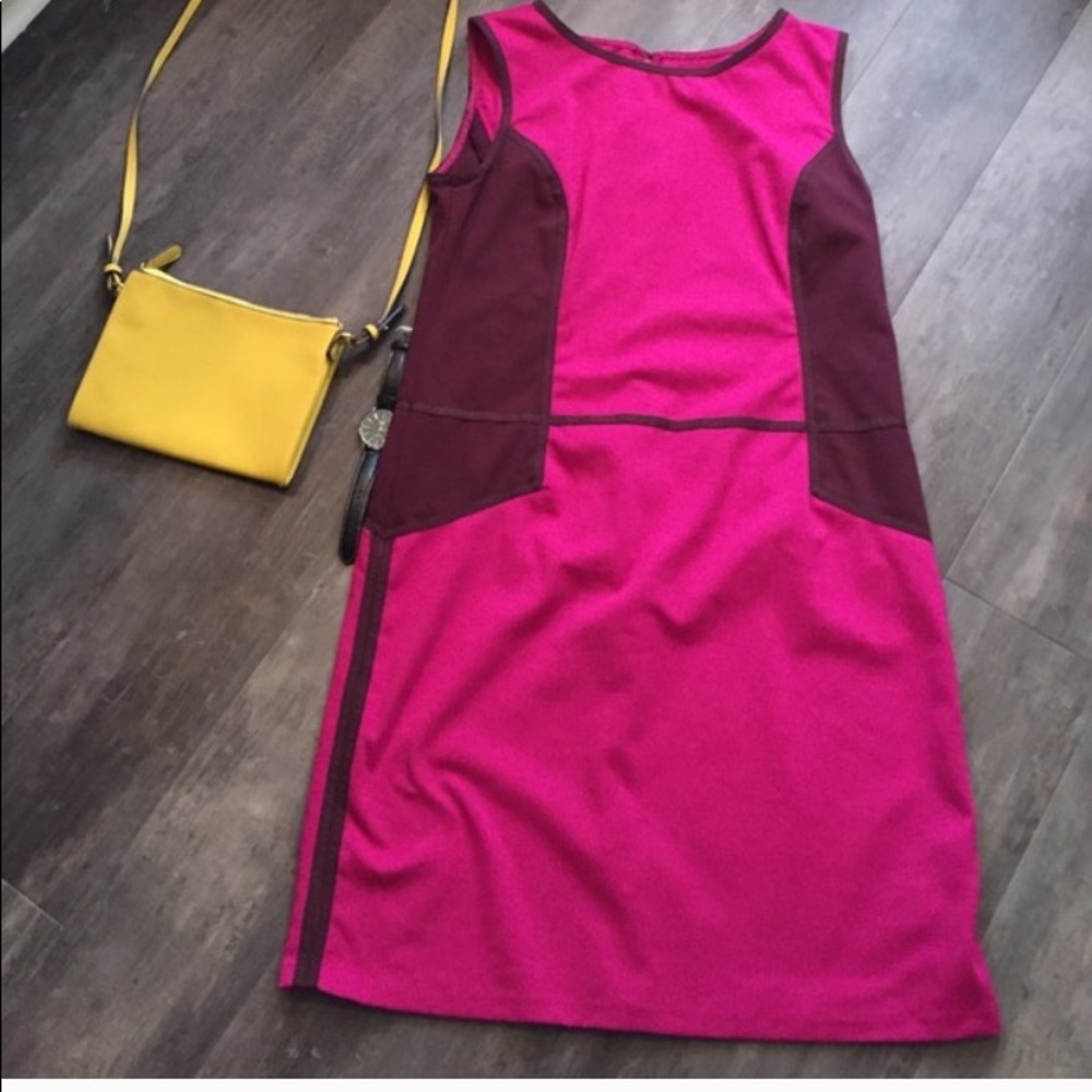 Pink and maroon dress