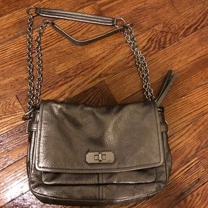Coach pewter cross body bag