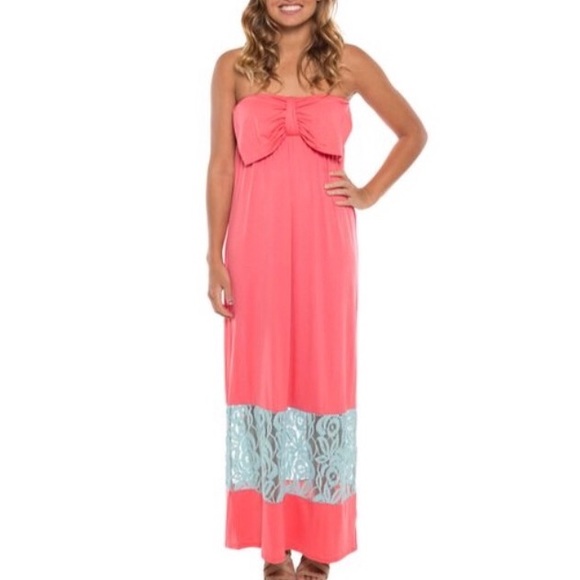 Rose Pink Bow Maxi Dress - Picture 1 of 3