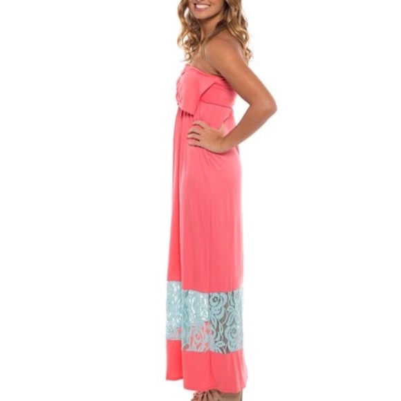 Rose Pink Bow Maxi Dress - Picture 2 of 3