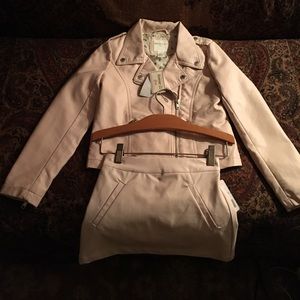 Vegan leather jacket with matching skirt!