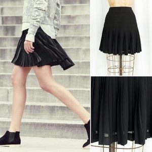 J.Crew Black Pleated Lattice Skirt