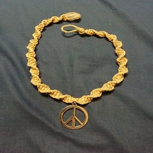 Peace hemp boho necklace