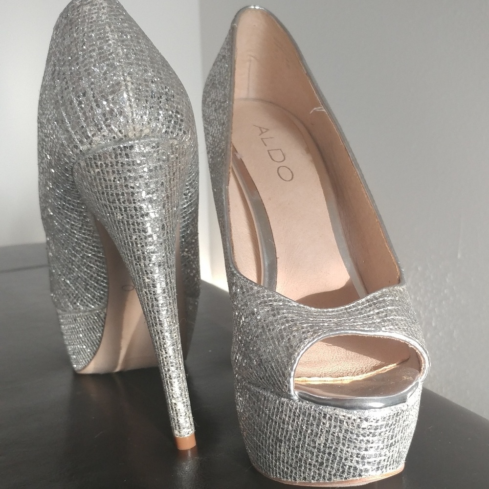Aldo Platform Silver Heels: Berthina-81