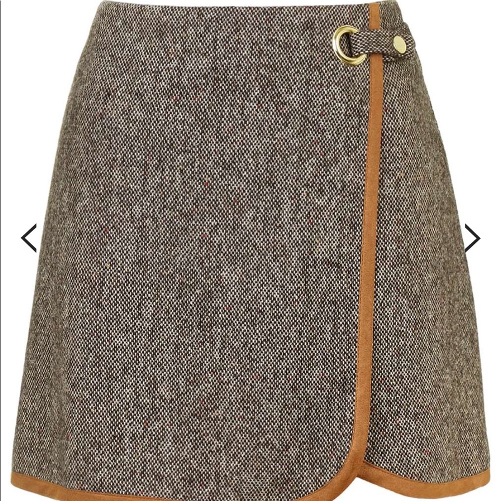 Topshop Tweed Wrap Front Pelmet Skirt