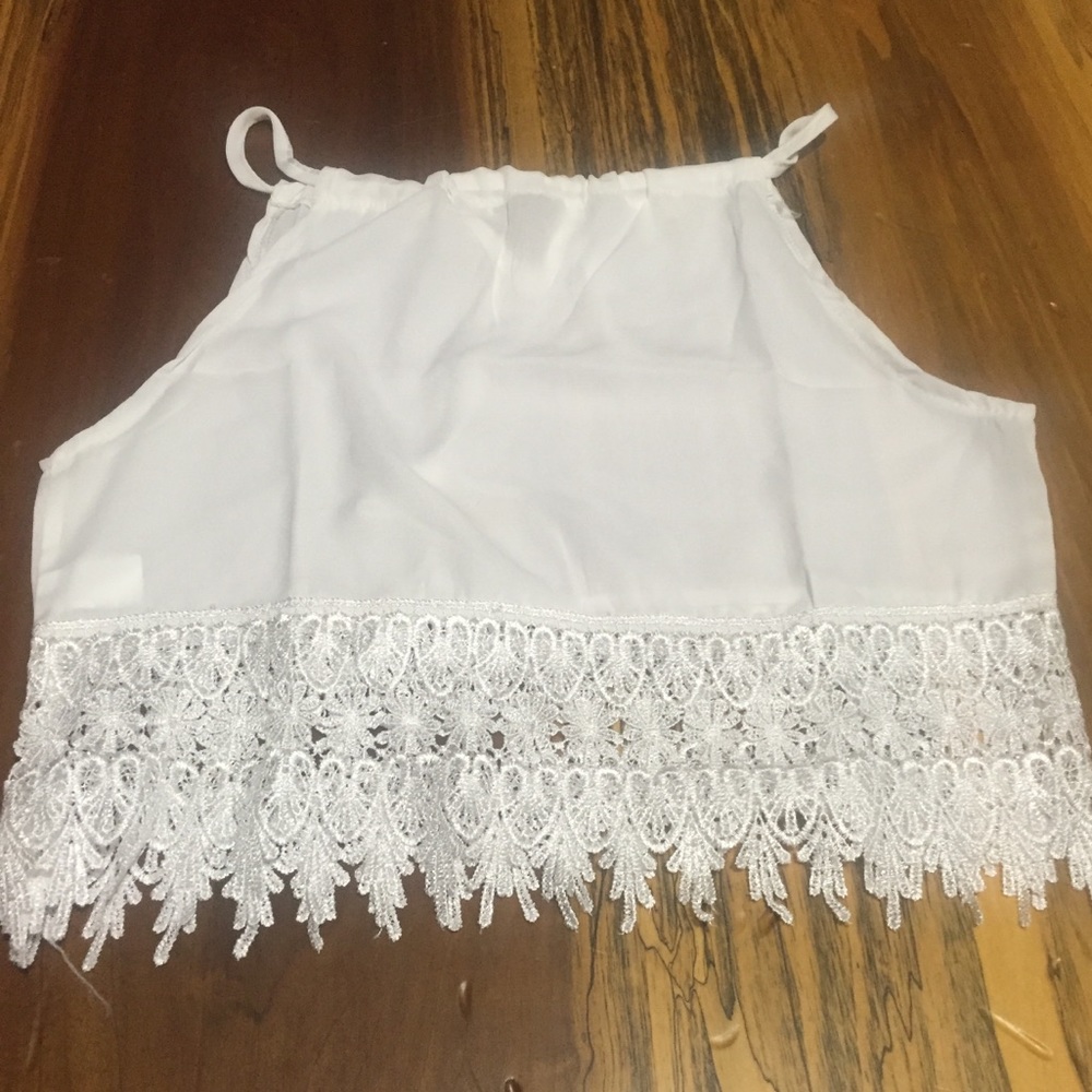 🎉HP🎉Last One! White Lace Crop Top! - Picture 2 of 5
