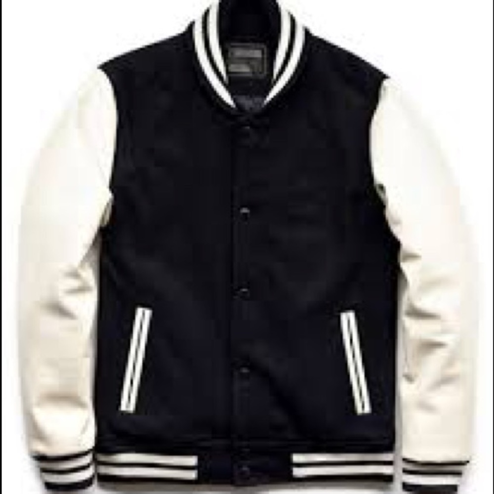 faux leather letterman jacket