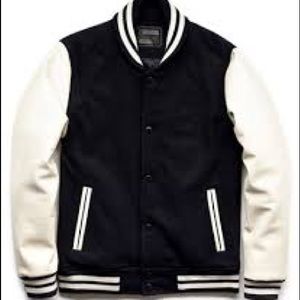 faux leather letterman jacket