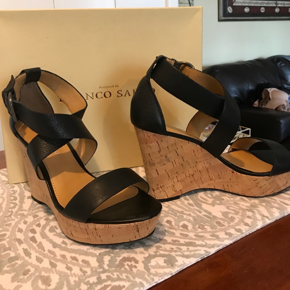 Franco Sarto Leather / Cork Wedge