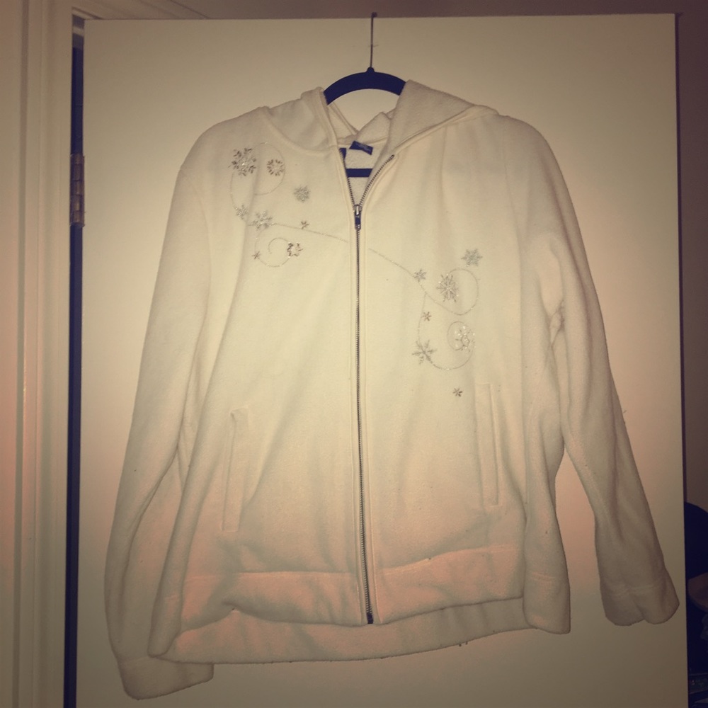Fleece Zip Hoodie with beaded embellishment