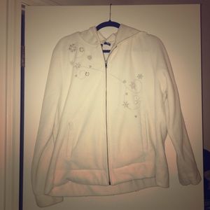 Fleece Zip Hoodie with beaded embellishment