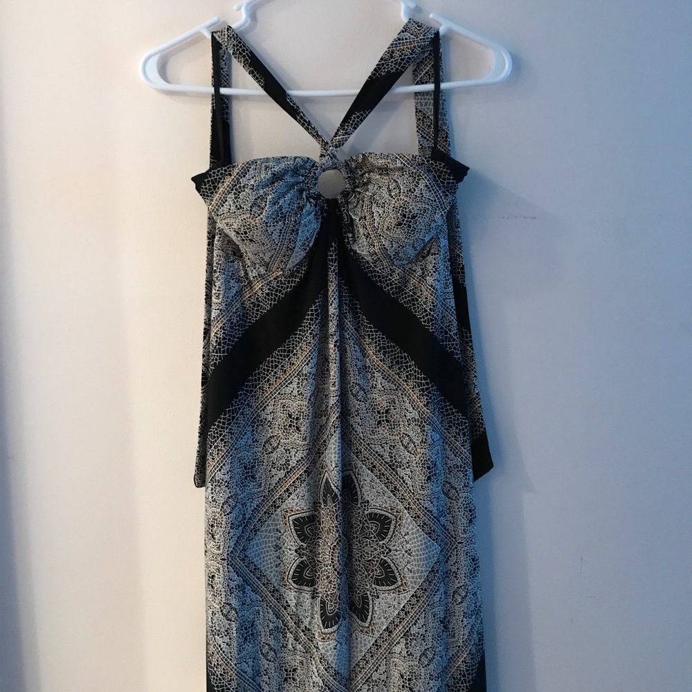 Unique print maxi dress.
