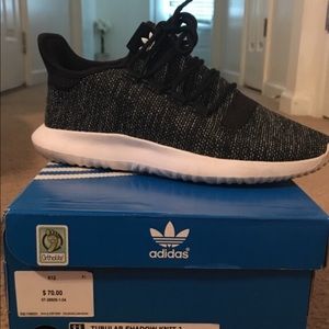 black adidas tubular shadow knit 3 on box