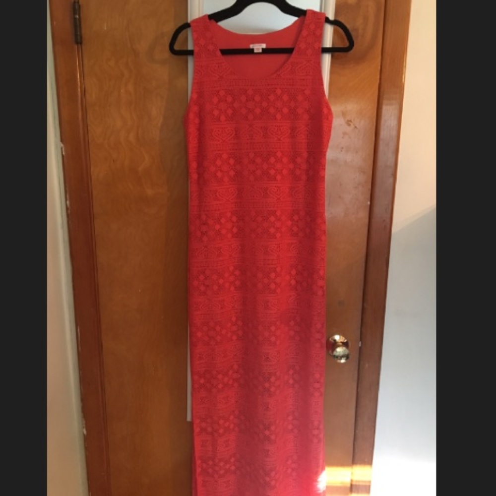 Exhilaration coral maxi dress