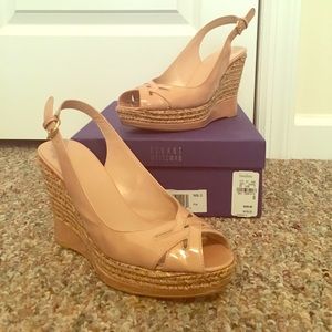 Stuart Weitzman Dolunch Nude Wedges Size 8