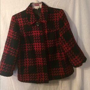 Kim rogers. Size small. Red and black checkered.