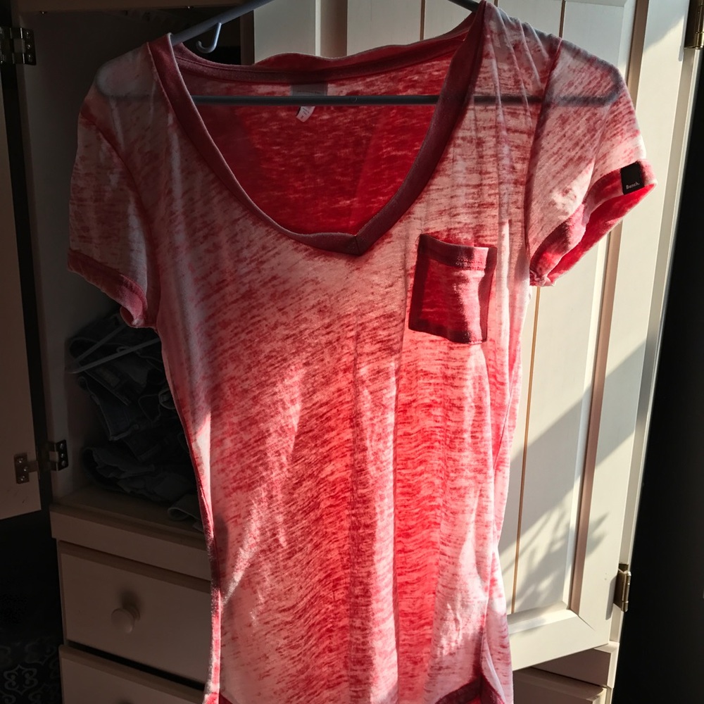 BENCH pink V neck T shirt