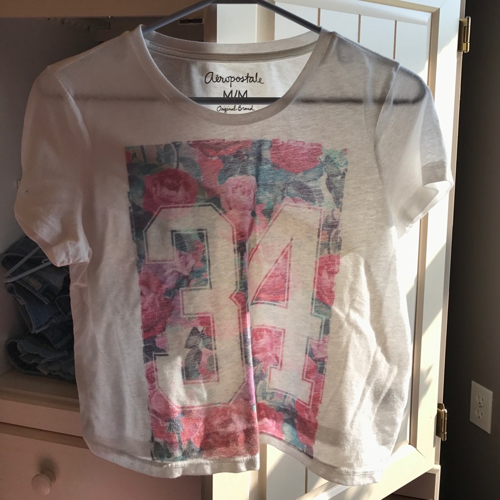 Aeropostale white crop top