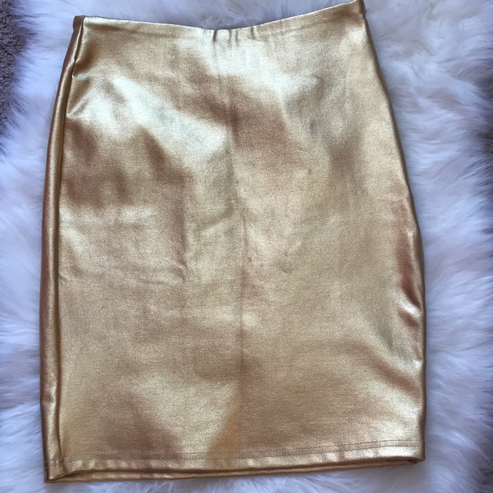 Gold Pencil Skirt