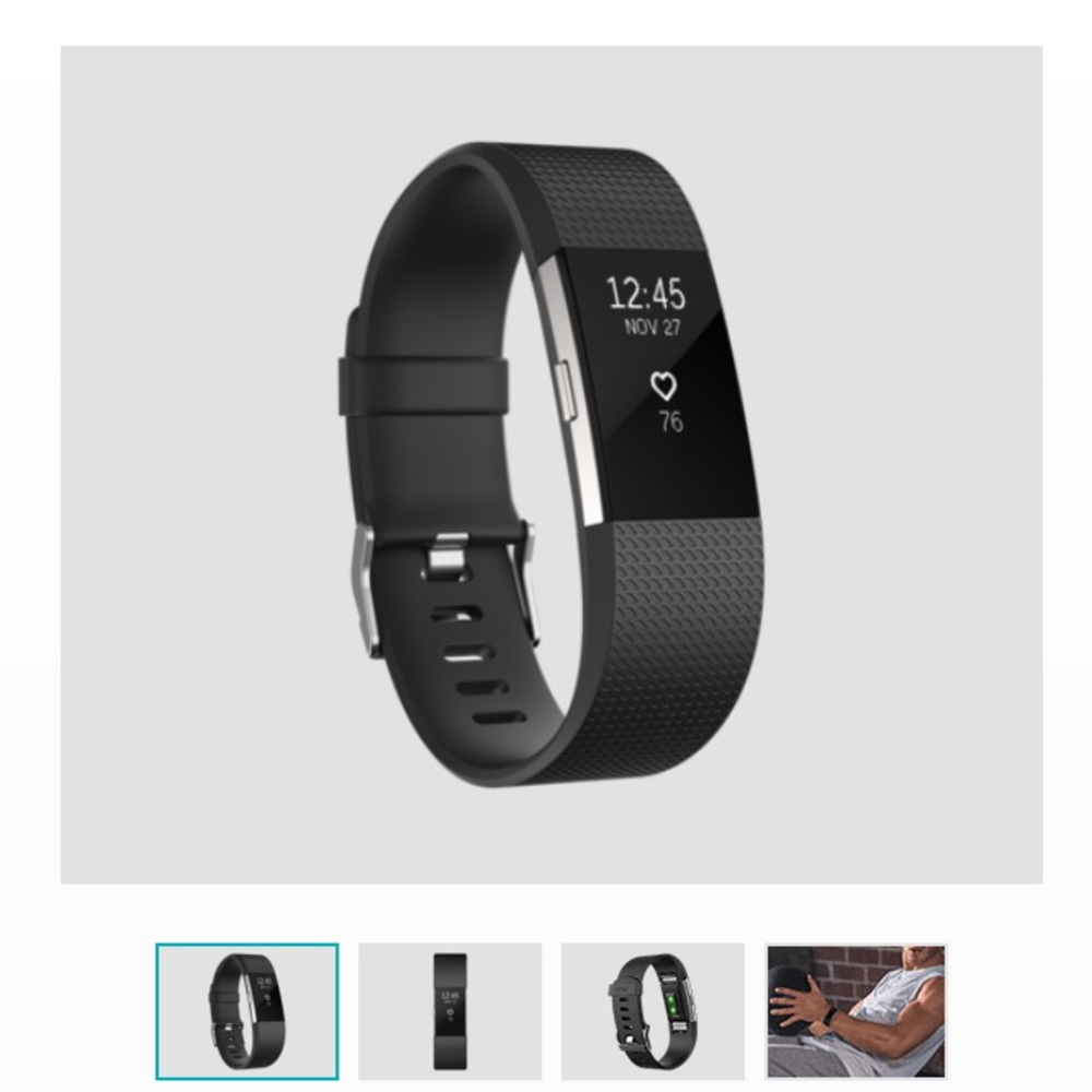 Fitbit Charge 2 - black/stainless steel SMALL