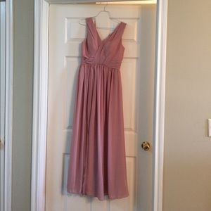 Rose Floor Length Bridesmaid Dress