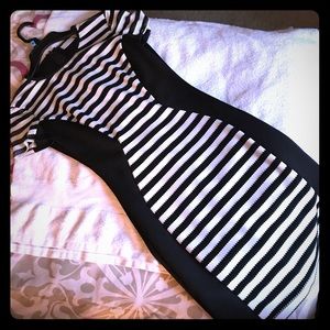 Black stripped mini dress