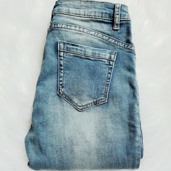 LACEY Crochet Lace Distress Skinny Jean - Picture 2 of 7