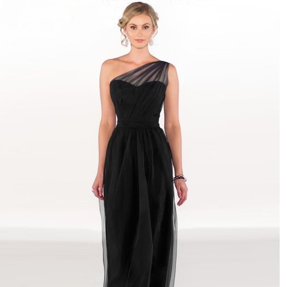 Full Length Black One Shoulder Dress