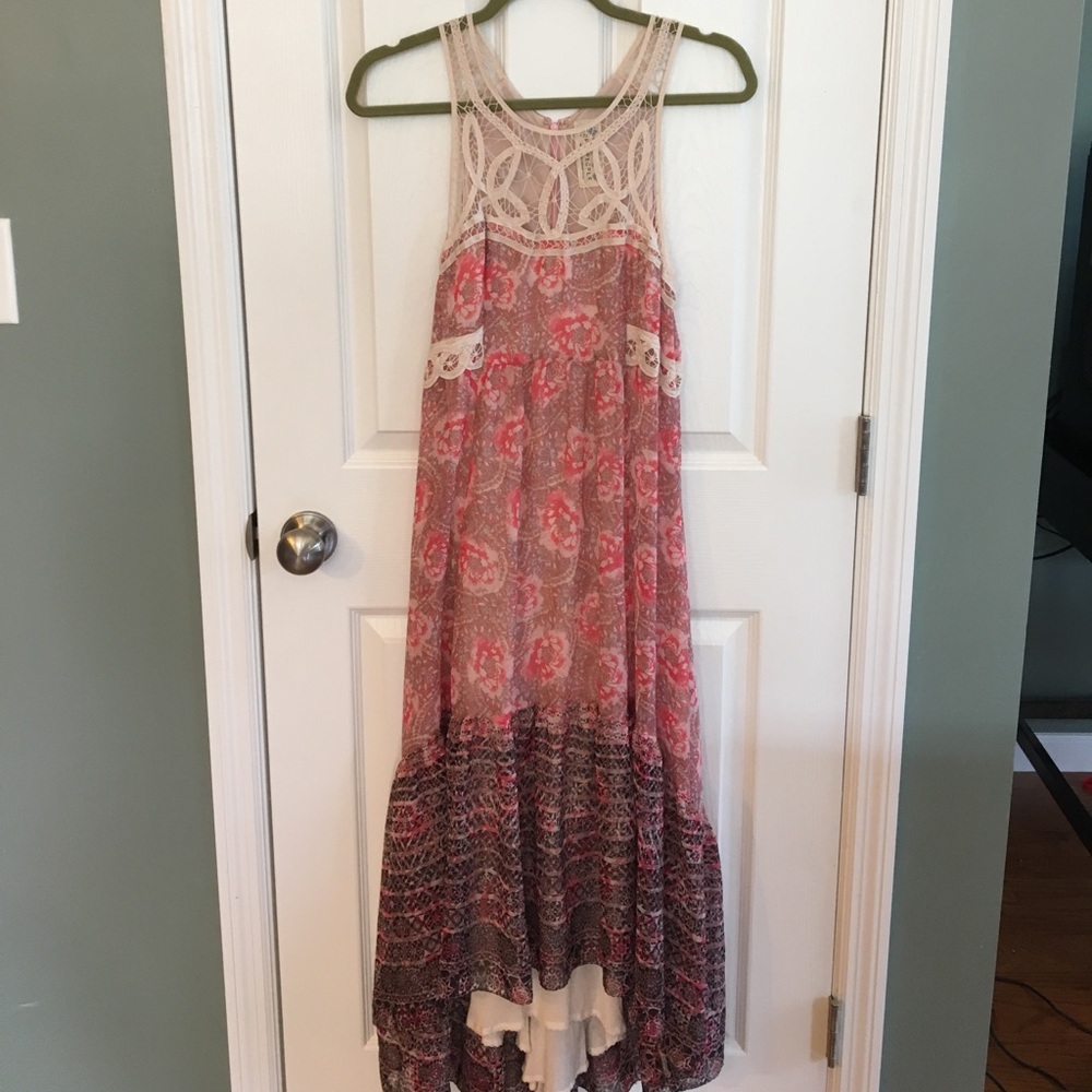 FREE PEOPLE pink floral high low dress, FLASH SALE