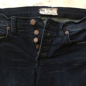 Skinny Free People button up crops
