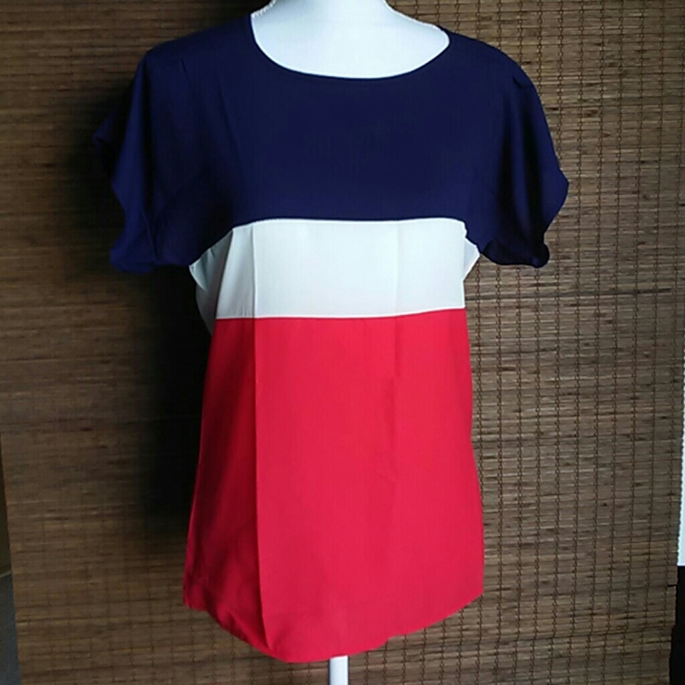 NWOT Red, White & Blue Lightweight Top
