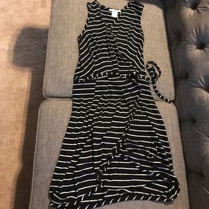 Striped wrap dress