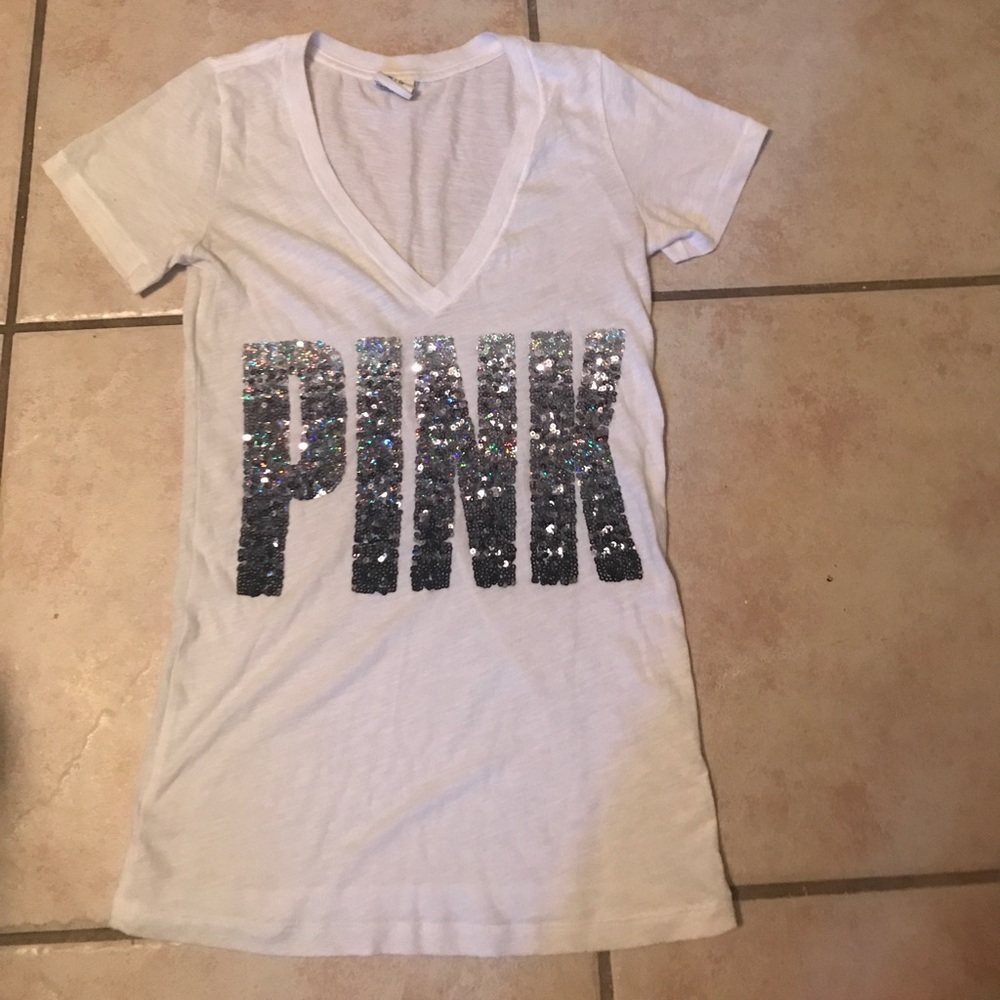 Victoria's Secret v neck sequin tee xs