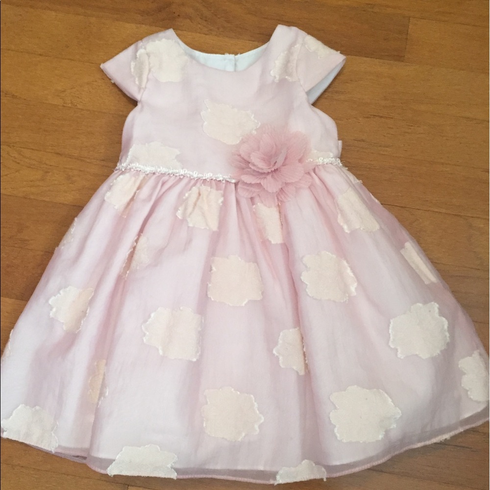 Pink dress with flowers and bow