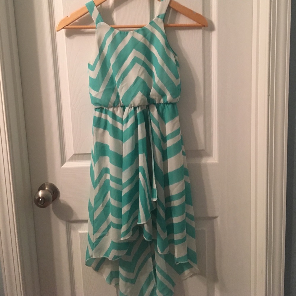 Girls chevron dress high and low